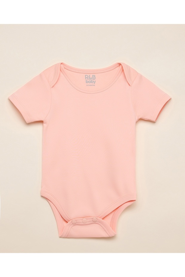 3 Pack Solid Bodysuits with Short Sleeves - 3