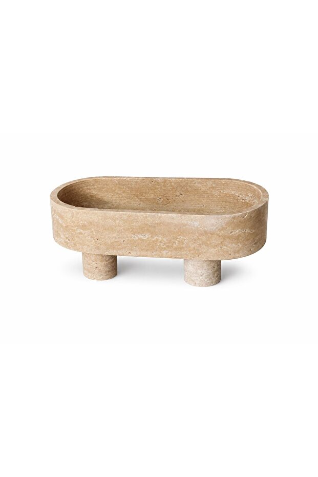 Travertine Tray Travertine Tray with Legs 18 cm
