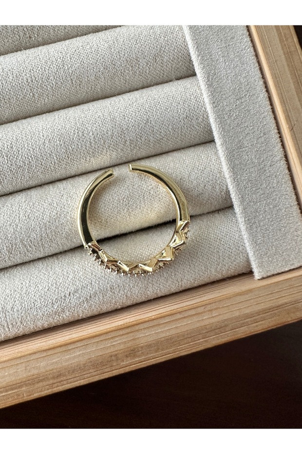 خاتم التاج المموج المرصع بالذهب - 2