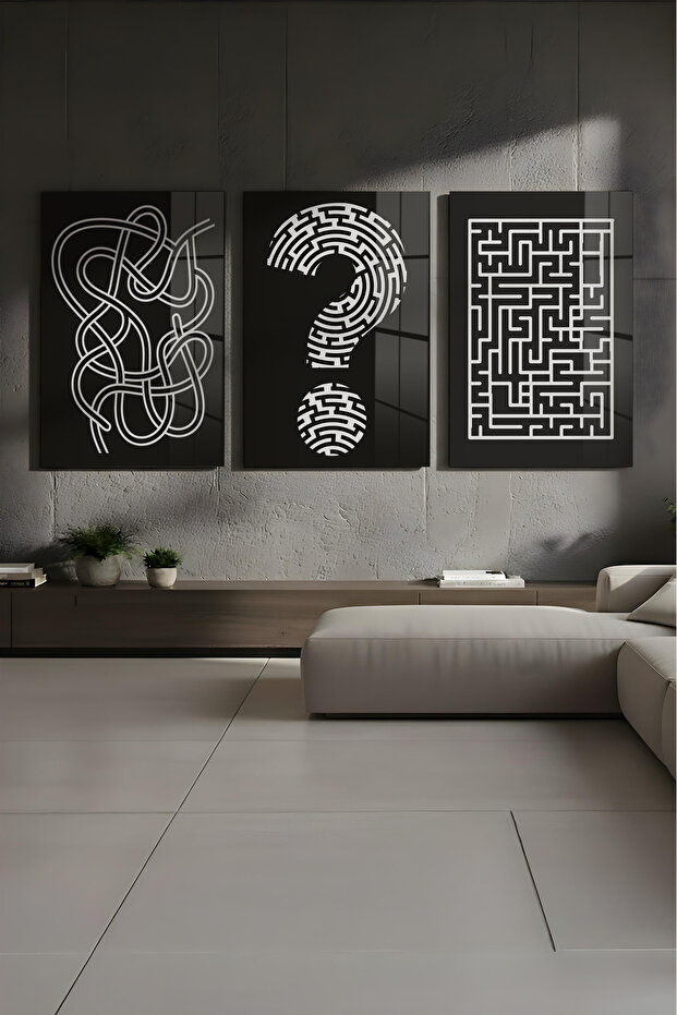 Glass 3-Piece Thought Maze Painting Set Huhu857C - Triple Glass Painting Set