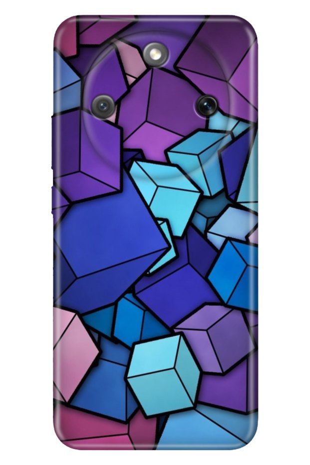 حافظة لهاتف Honor Magic 8 Lite مقاس 6.79 بوصة، غطاء مزخرف من السيليكون مطبوع عليه مكعبات رباعية الأبعاد