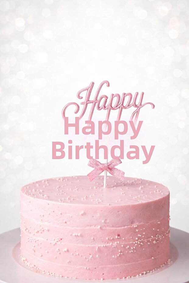 Happy Birthday Written Cake Decoration Pink Plexiglass Cake Topper Birthday Ornament