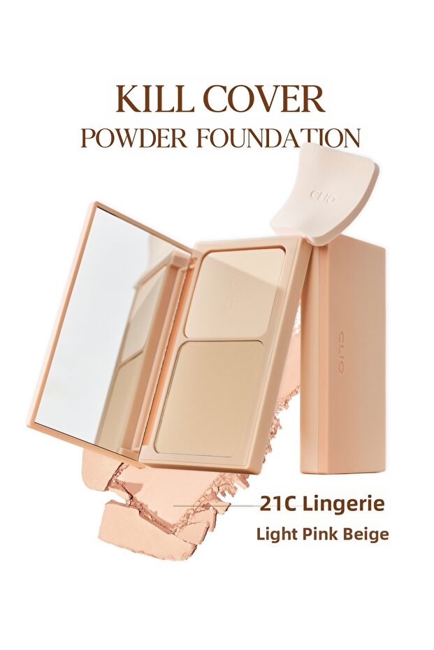 Lightweight, Smooth Matte Finish Powder Foundation Clio Kill Cover Powder Foundation (21C Lingerie)