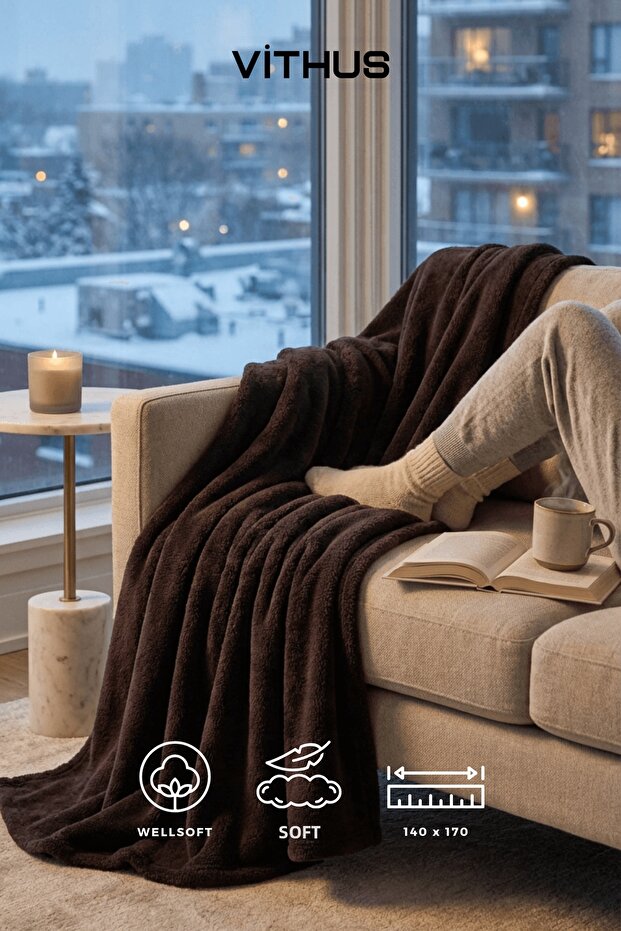 Wellsoft Tv Blanket Plush Fleece Ultra Soft Blanket 140X170 cm