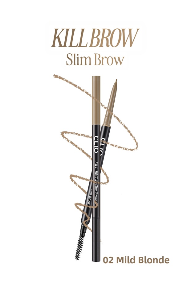 قلم حواجب ذو طرف رفيع للغاية ذو وجهين يوفر مظهرًا طبيعيًا Kill Brow Slim Brow (02 MildBlondy)