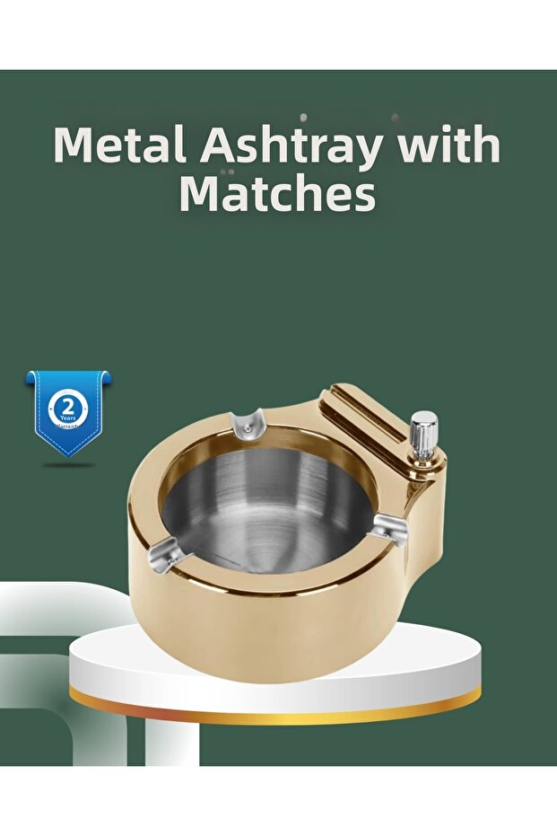 Refillable Lighter Ashtray Durable Construction - 1