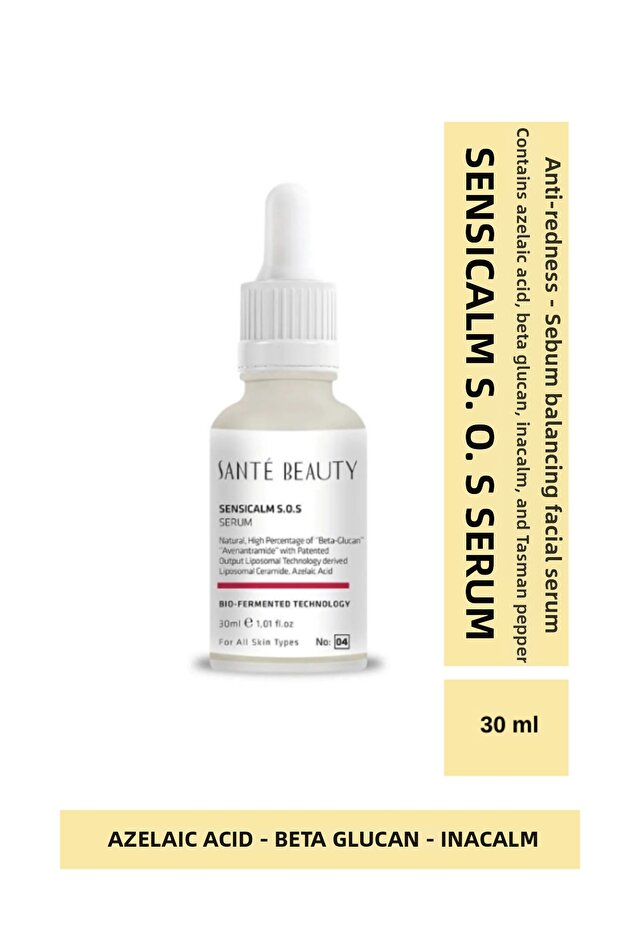Sensitivity Suppressant Sensicalm S.o.s Serum 30 ml containing 1% Beta-glucan and 1% Eco-ceramide.