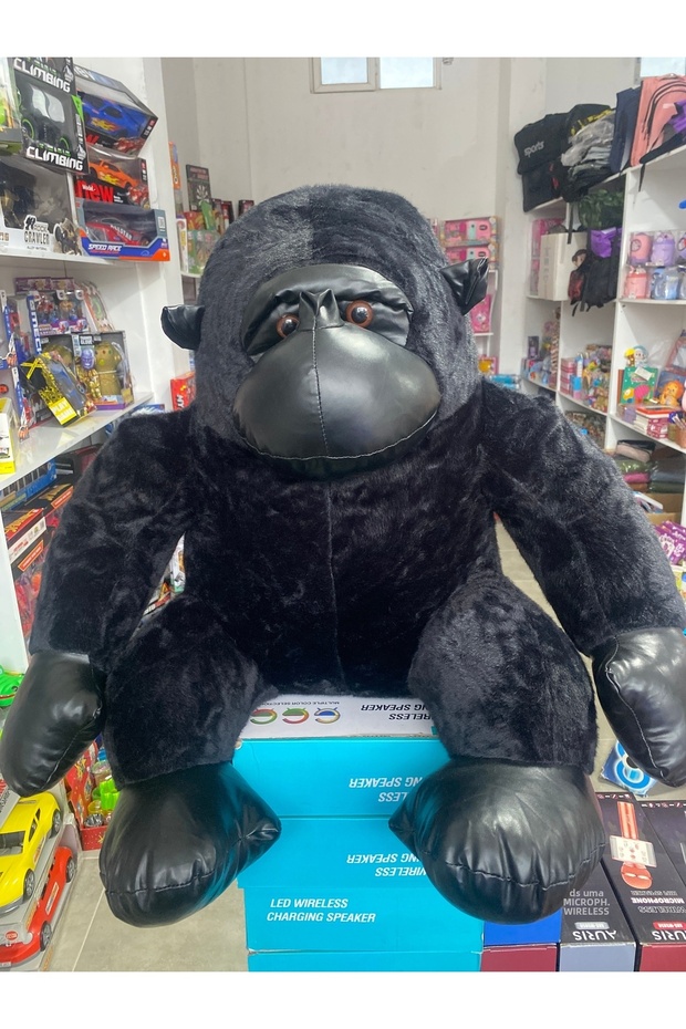Black Leather Plush Gorilla Giant Size