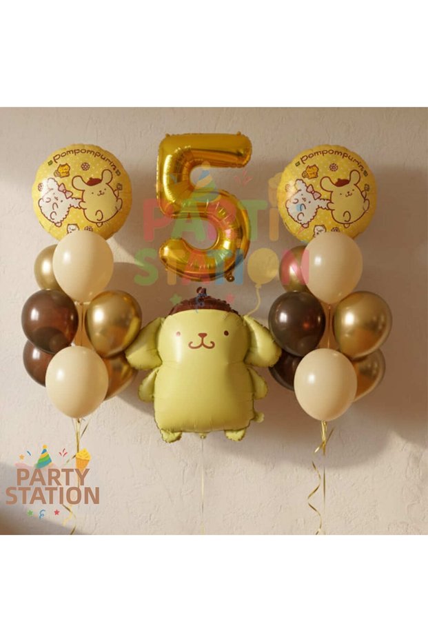 Kuromi Pompompurin 5Th Birthday Themed Birthday Party Balloon Set 19 Pieces