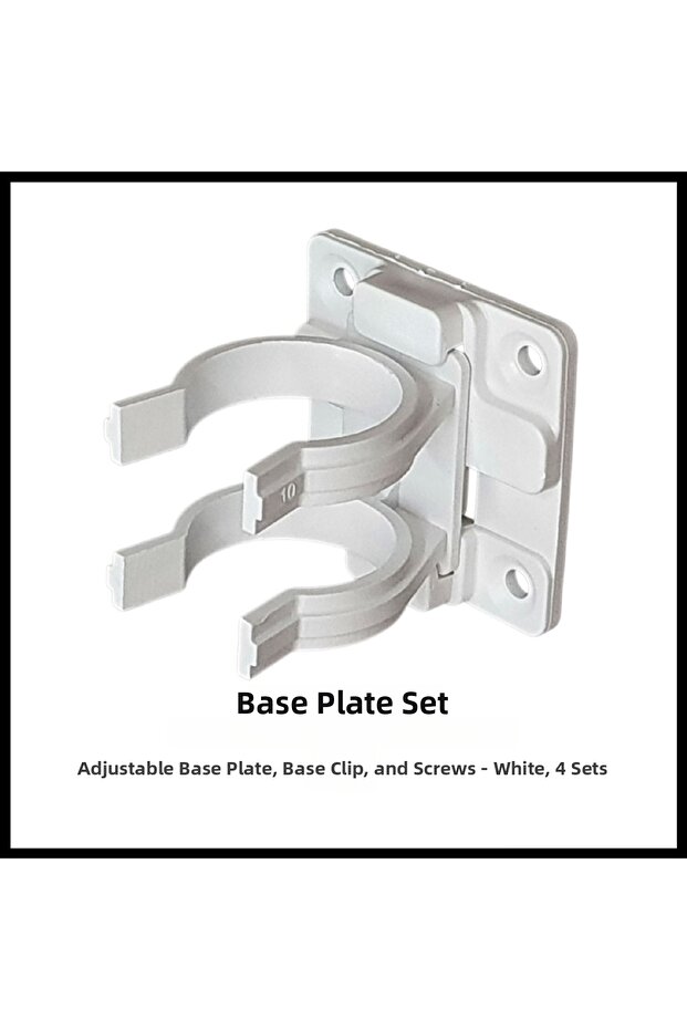 طقم أرجل للطاولة، 10 سم، أبيض، 4 مجموعات - 5