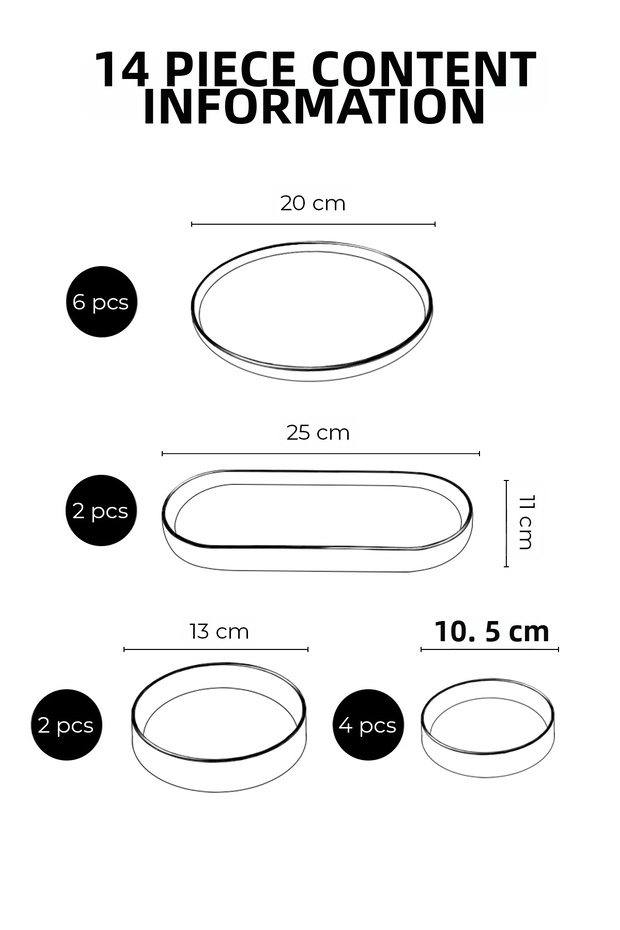 14 Piece Stackable Lavender Breakfast Set for 6 People - Luxury Breakfast Presentation Set Plate - 2