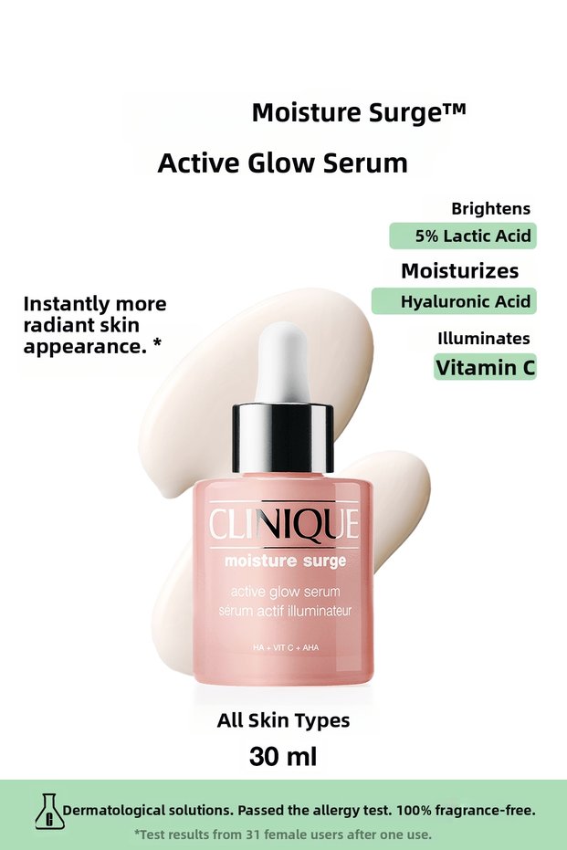 Moisture Surge ™   Active Glow Radiance Serum 30ml |   Vitamin C, Hyaluronic Acid, Lactic Acid
