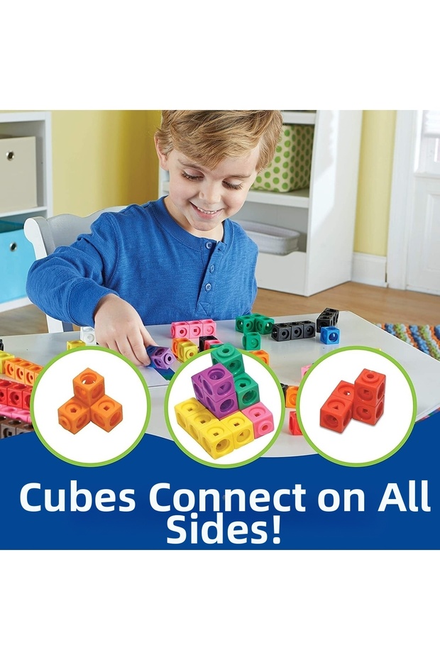 مجموعة مكعبات الرياضيات المتشابكة مكونة من 100 قطعة - 3