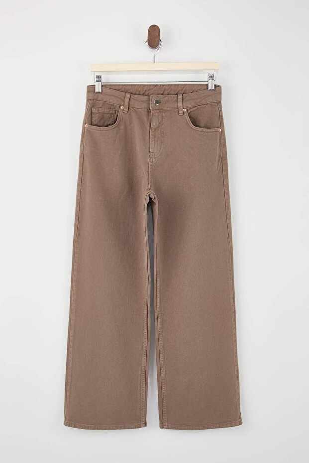 Vizon Yüksek Bel Bilek Boy Culotte %100 Pamuklu Jeans TWOAW26JE00190 - 5