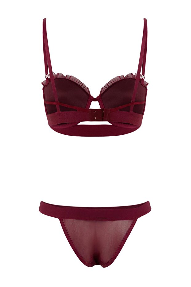 Teen Bordo Fırfırlı Push Up İç Çamaşırı Takımı THMSS26CC00026 - 3