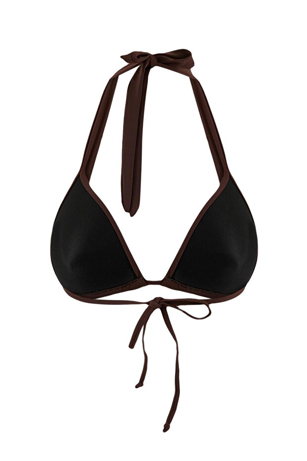 Kahverengi Üçgen Tünelli Kaplı Bikini Üstü TBESS26BU00001 - 6