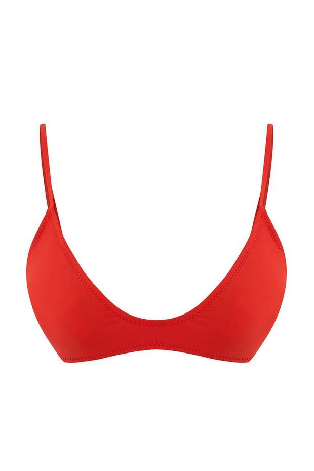 Kırmızı Bralette Kaplı Bikini Üstü TBESS26BU00009 - 4