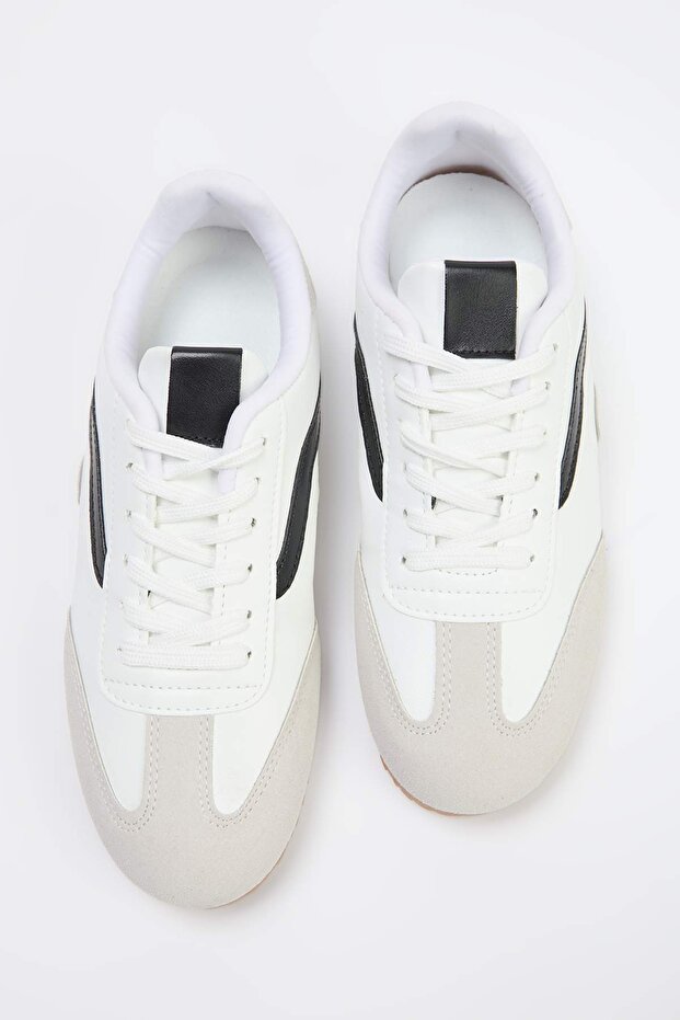 Beyaz Renk Bloklu Kadın Sneaker TAKSS26SN00001 - 3