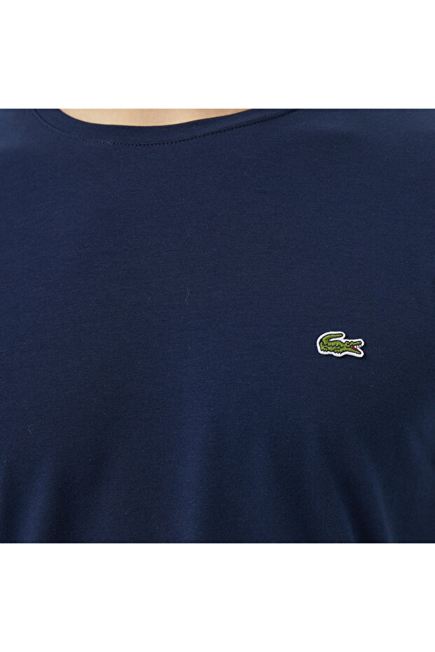 Erkek Slim Fit Bisiklet Yaka Lacivert T-Shirt - 7
