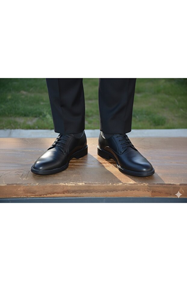 Men's Winter Shoes Genuine Leather Rubber Sole Lace-Up Water Resistant