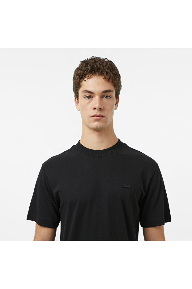 Erkek Relaxed Fit Bisiklet Yaka Siyah T-Shirt - 6