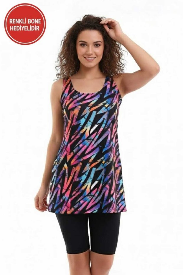 Women's Swimsuit with Leggings and Dress Two-Piece with Attached Chest Pad in the Underwear Available