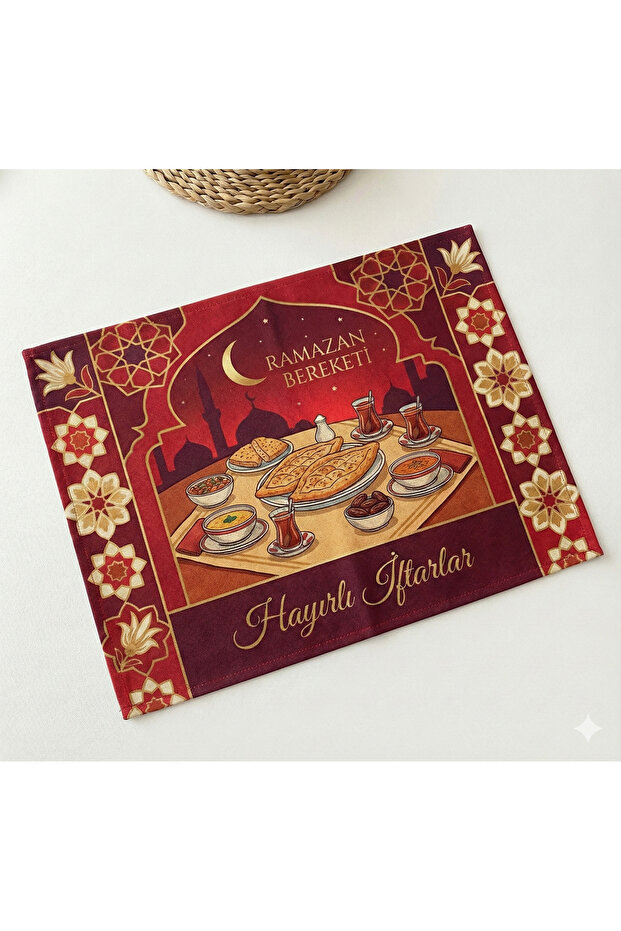 Ramadan Themed American Service Set of 10 - Stylish Iftar Table Presentation Cover 33X35 cm Art Paper