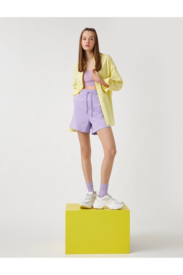 Elastic Waist Pocket Shorts