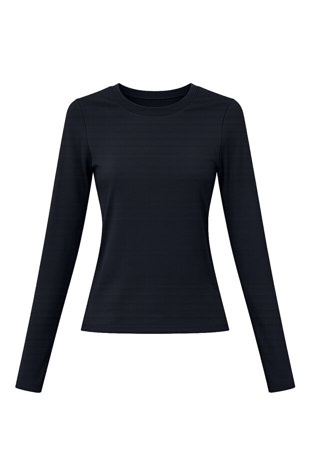 Schwarzer Lycra-Langarmbody - 2