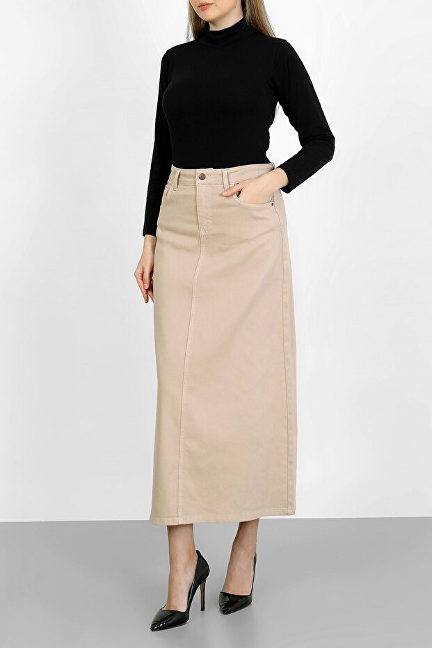 Tesettür Etek Badem - 8