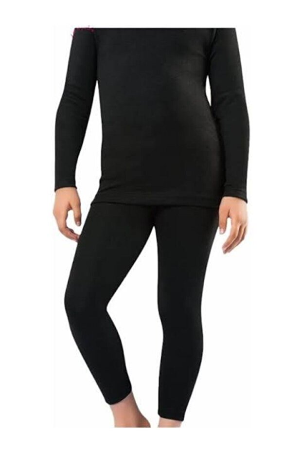 Girl's Black Thermal Tights