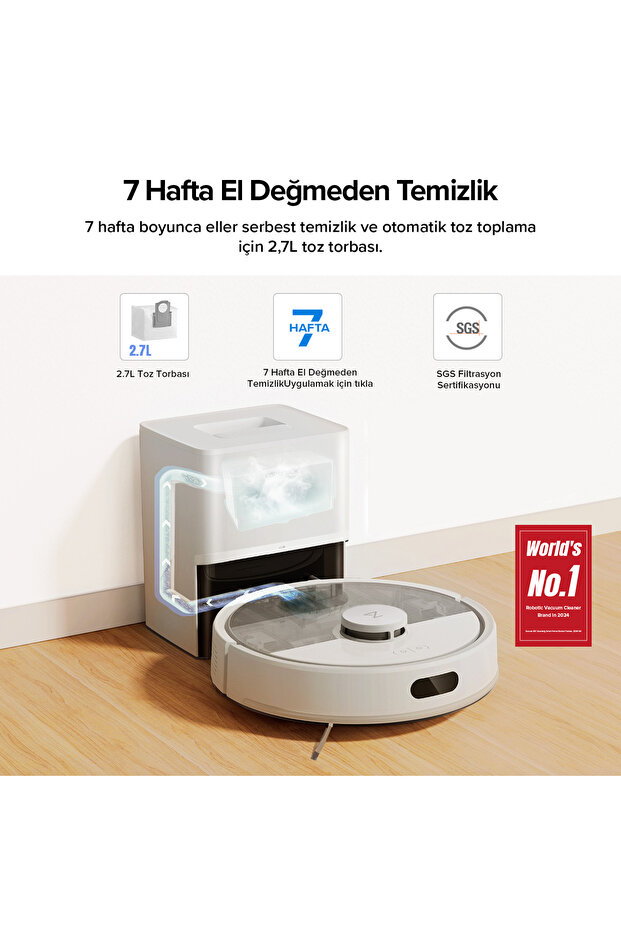 Q8 Plus Akıllı Robot Robot Süpürge - Beyaz - 6
