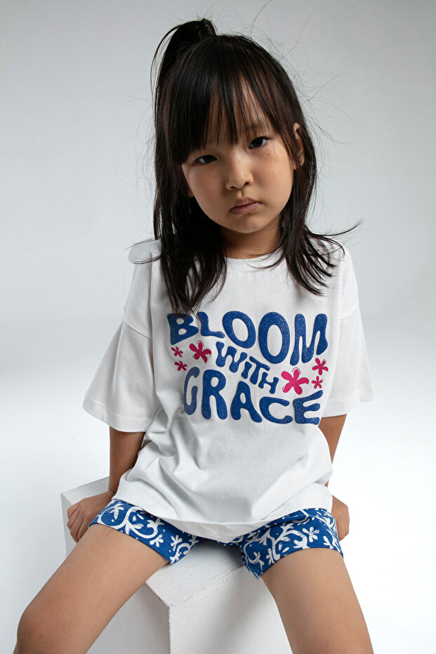 Kız Çocuk Beyaz Şort Takım - 4