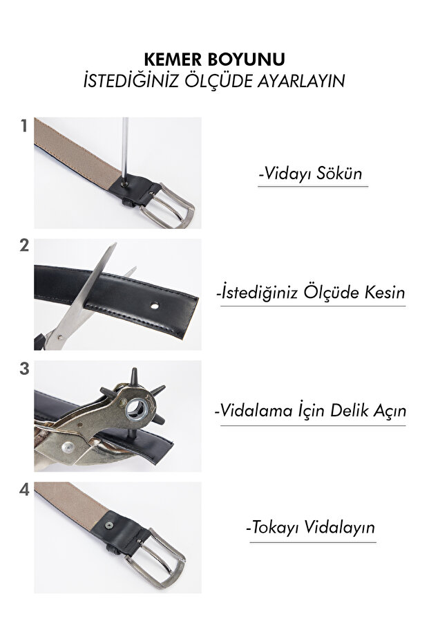 Erkek 3,5 cm Klasik Lacivert Kemer - 4