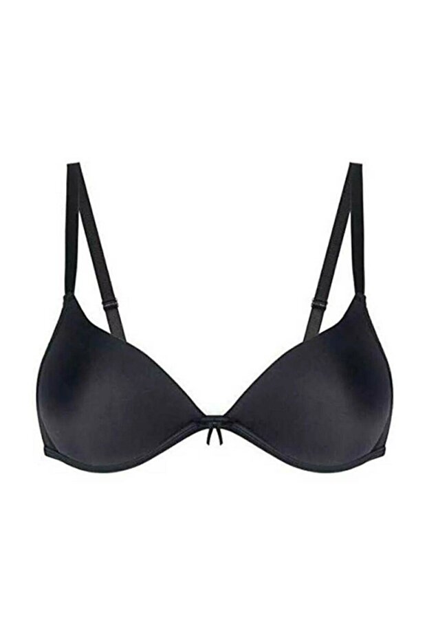 حمالة صدر مثلثة الشكل مغطاة باللون الأسود - 1