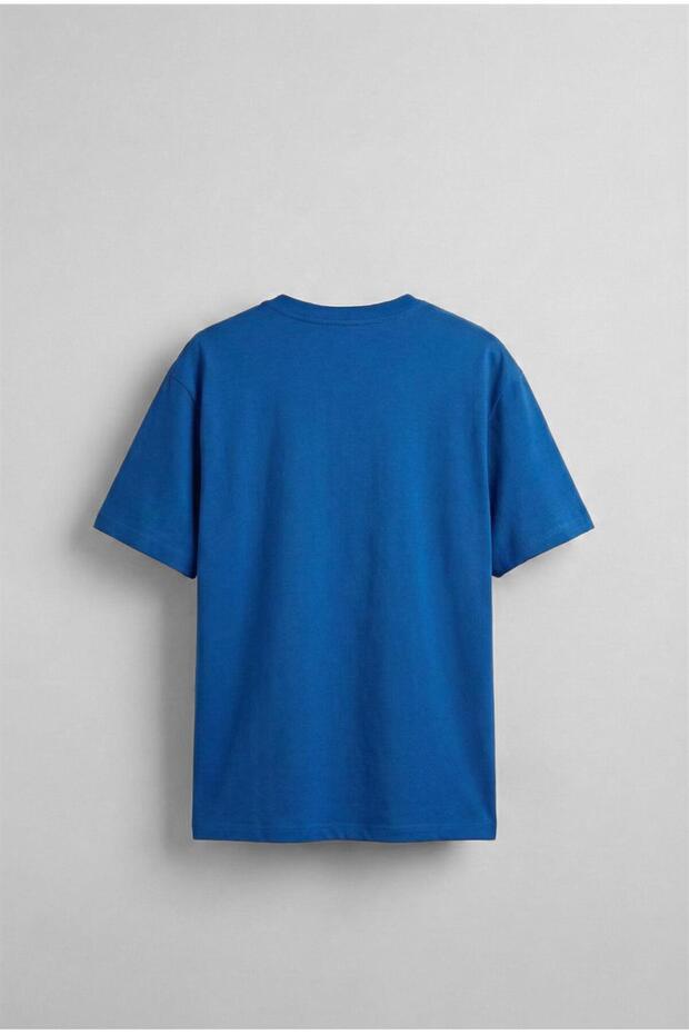 Ανδρικό μπλουζάκι Basic oversized Μπλε - 2