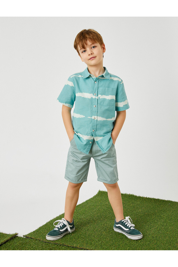 Basic Shorts Above Knee Pocket Cotton
