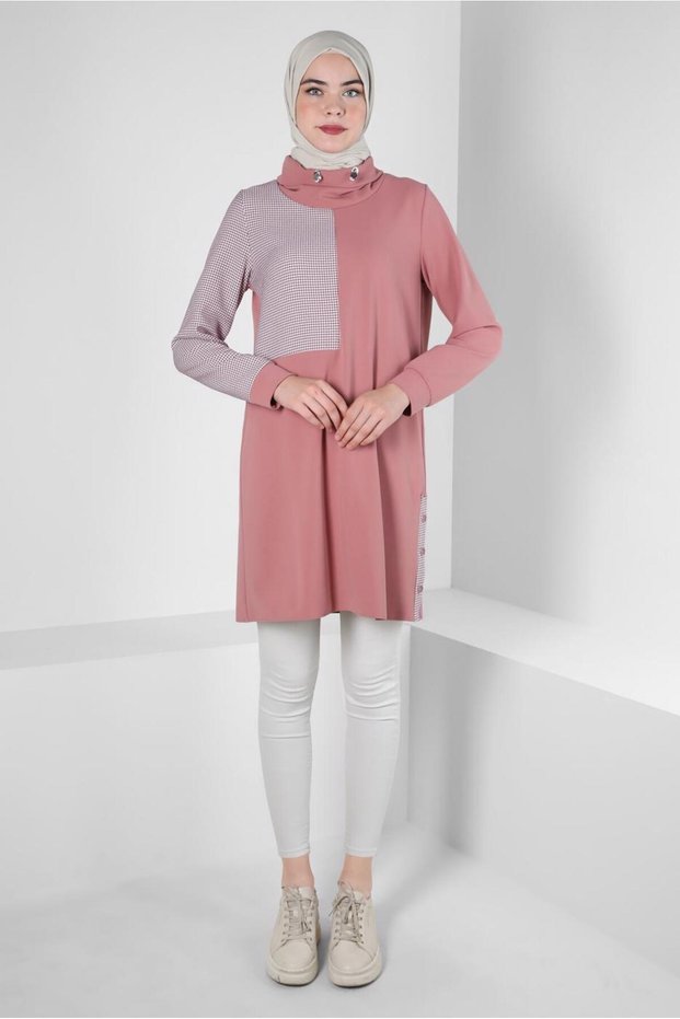 TUNIC 43280 WITH BUTTON DETAIL OF SCRATCH AND SIDE