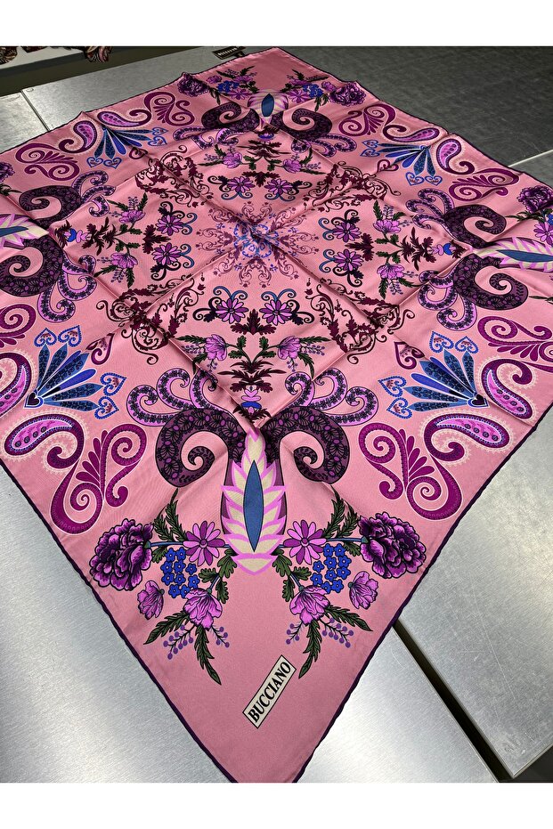 %100 İpek Tivil Eşarp - 3