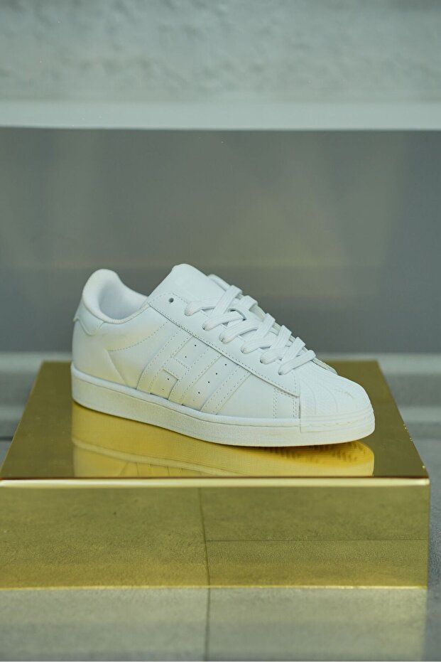 Erkek Beyaz Çizgi Detaylı Ortopedik Sneaker 059-E - 2