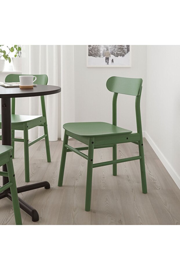 RÖNNINGE Ahşap Sandalye, Yeşil Renk 1 Adet - 2