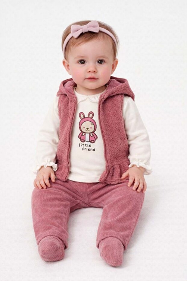 Baby Tracksuit Vest Set Pomegranate Flower
