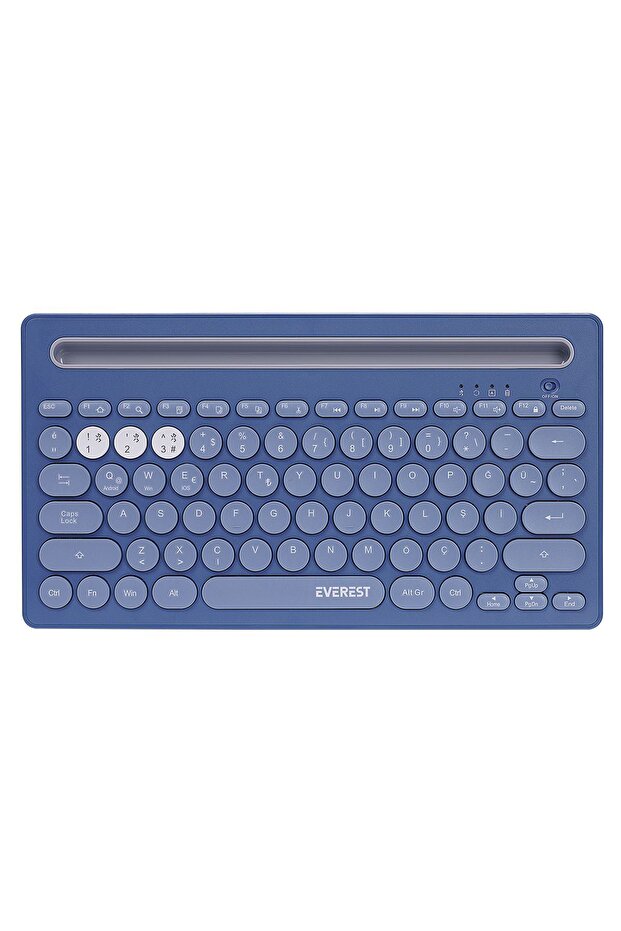 / Everest KB-BT84 Mavi/Gri Bluetooth Ultra İnce+Şarjlı Q Mac/Win/Android/Ios Uyumlu Kablosuz klavye - 1