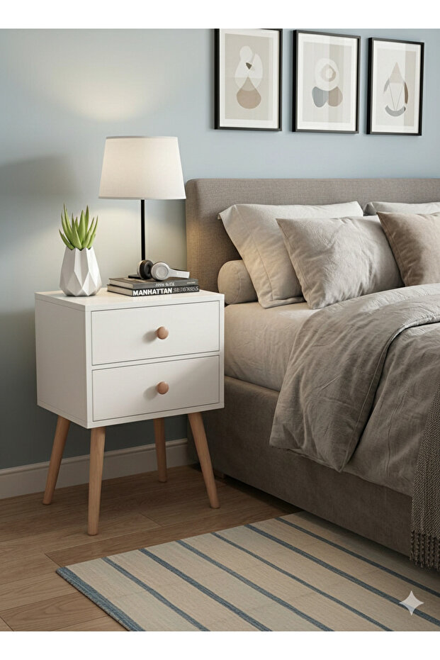 Geometric MDF Panel Large Capacity Coffee Table with Drawer EI-303