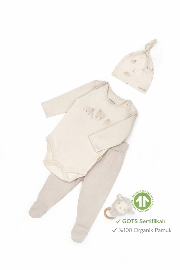 3-Piece Organic Cotton Baby Set | Newborn & Baby Series – Natural, Soft and Breathable Fabric