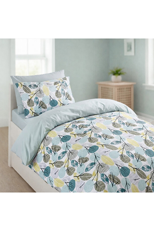 طقم غطاء لحاف قطني فردي - 1