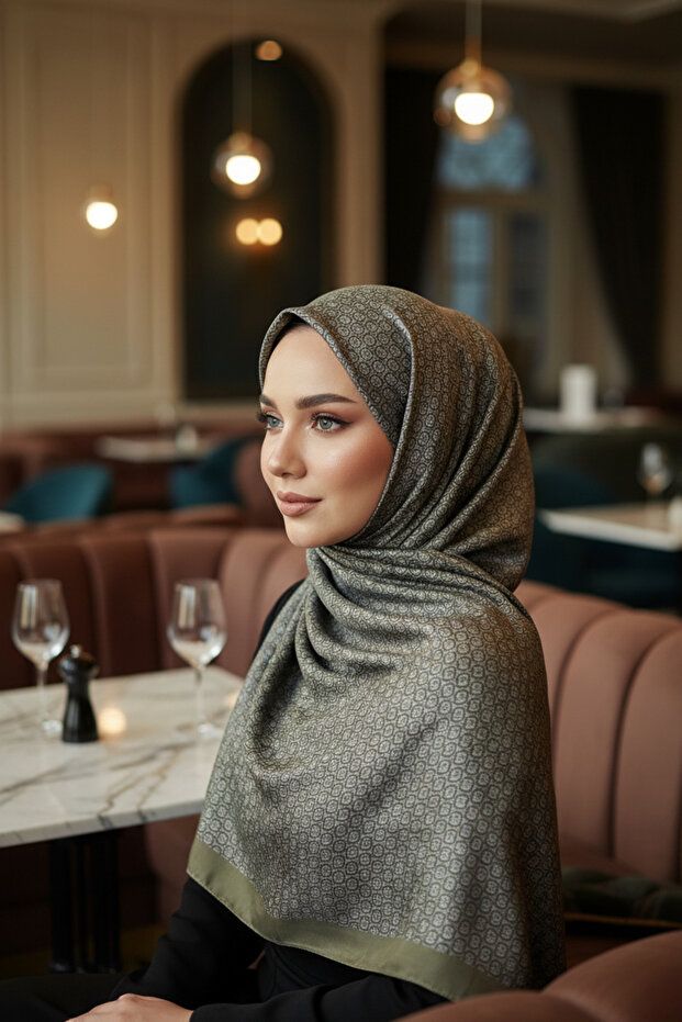 Circle Mk Pattern Cotton Shawl - 1