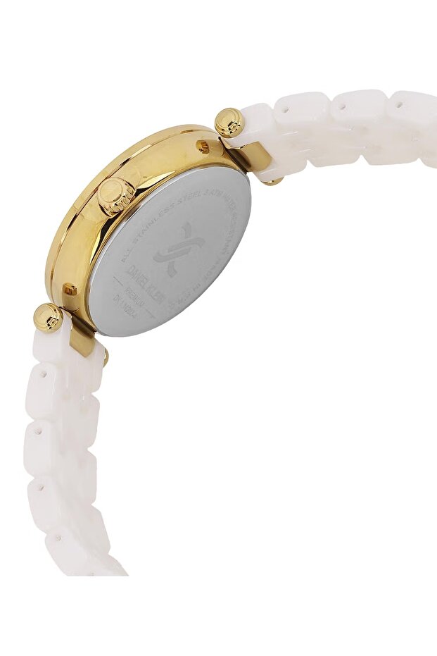 ساعة يد نسائية فاخرة بسوار من السيراميك الأبيض DK.1.14282-4 - 3