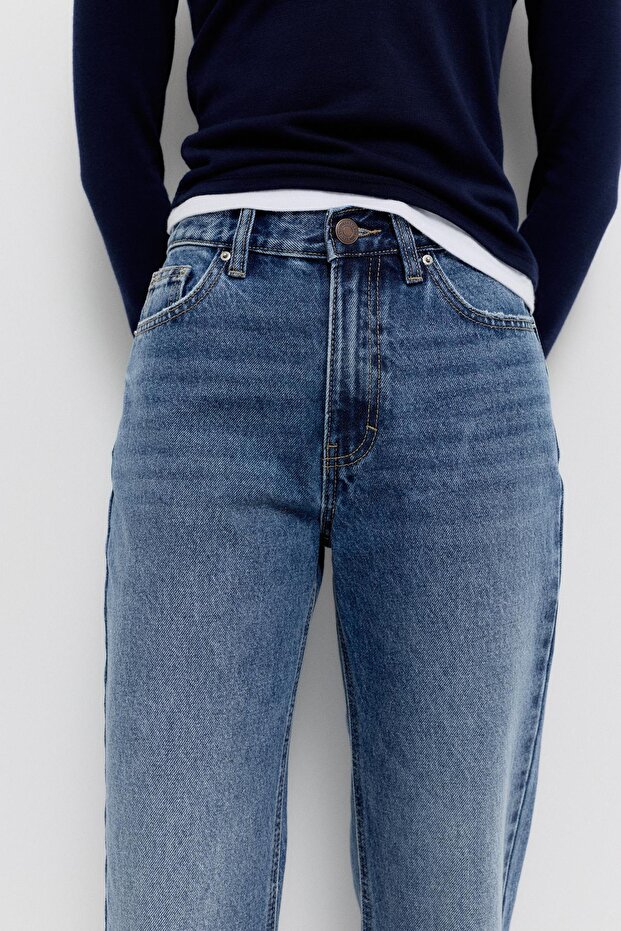 Mom fit yüksek bel jean - 5