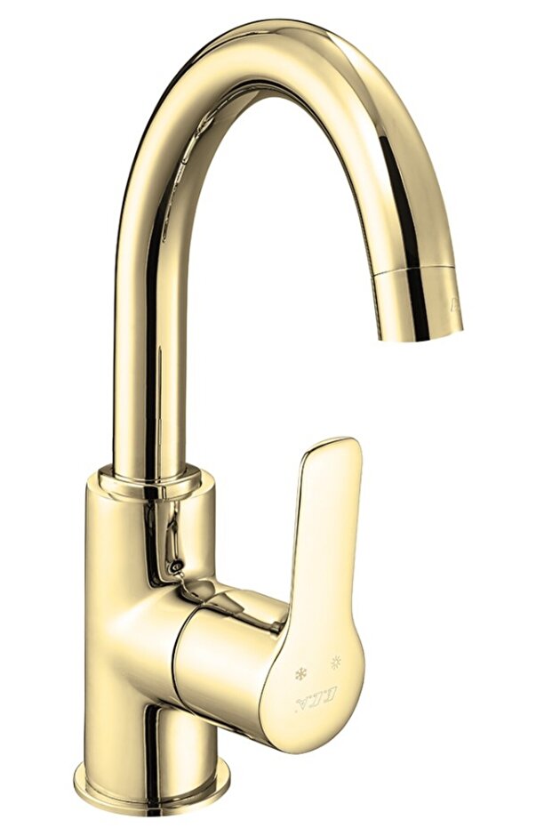 Luna Swan Pipe Washbasin Faucet Gold Color102808953